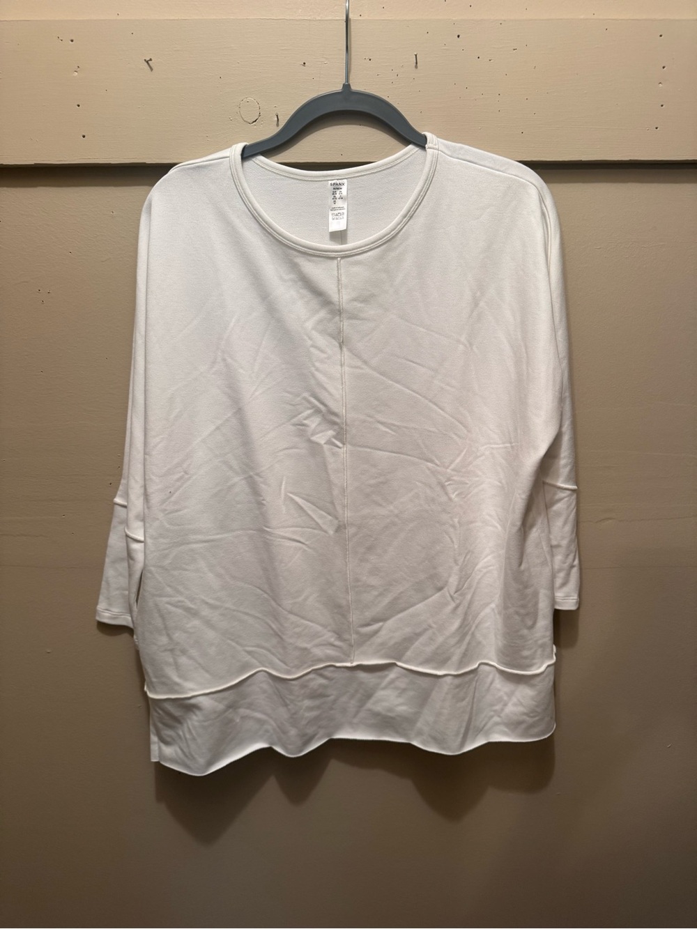 SPANX White Long-Sleeve Crewneck Pullover
